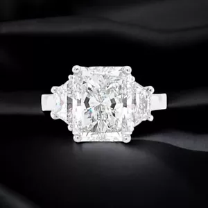 18k White Gold Engagement Ring Radiant Cut 6.00 Carat IGI Lab Grown Diamond 8 7 - Picture 1 of 13