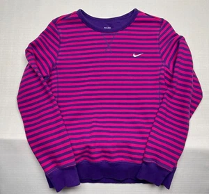 Vintage Nike The Athletic Dept Purple Striped Athleteisure Sweatshirt Youth L - Picture 1 of 6