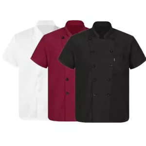 iEFiEL Men Women Chef Coat Double-Breasted Jacket Restaurant Hotel Cooking - Picture 1 of 41