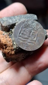 Authenthic Voc Era 1700" Netherland ZeeLand Province Shipwreck Fossil Coin - Picture 1 of 7