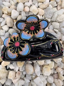 Handbemalte Haarspange - zwei blaue Blumen - Bild 1 von 17