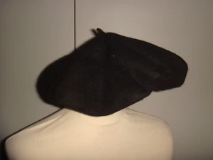 New Black Wool Felt Beret Hat S1 - Picture 1 of 7