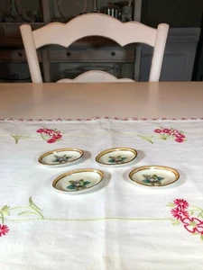 Vintage Noritake Salt Cellars with Floral Design and Orange Trim, Set of 4 - Picture 1 of 5