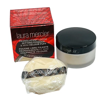 Laura Mercier translucent loose setting powder & Mini Velour Puff 0.33 oz NIB - Image 1 of 4