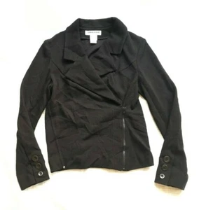 Sonia Rykiel Paris France Black Wool Rider Motorcycle Jacket Sz 42 - Picture 1 of 8