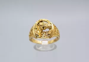 (MA4) Herren 10K Gelbgold Pferd/Hufeisen Ring 6,0 Gramm Größe 12,5 - Bild 1 von 6