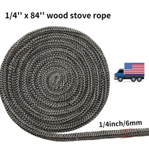 Wood Stove Door Gasket Kit (1/4" X 84" Rope) Replacement for Fireplace Doors - Picture 1 of 5