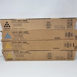 Ricoh Savin Lanier IM C6000 Toner LOT Set Black Cyan 2 Yellow Genuine OPEN BOX - Photo 1/5