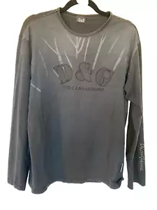 Vintage Dolce & Gabbana Embroidered Long Sleeve T Shirt Embroidered Black Large - Picture 1 of 12