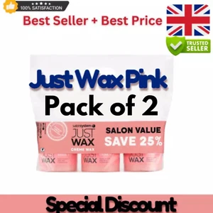 Just Wax Pink Wax Cream 3 per 2 sistema salone cera depilazione cera confezione da 2 - Foto 1 di 1