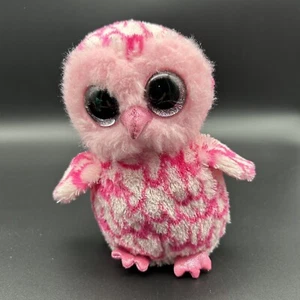 TY Beanie Boos Pinky Owl Rosa Felpa Brillo Ojos 6" Peluche Pájaro Juguete 2014 - Imagen 1 de 7