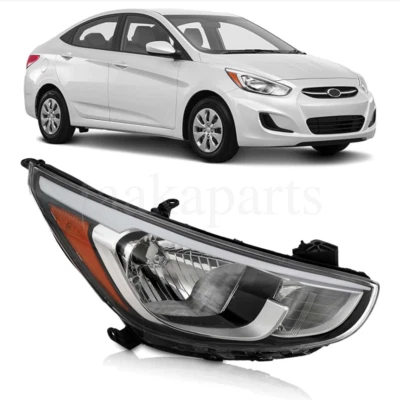 Faro derecho para Hyundai Accent 2015 2016 2017 lado del pasajero halógeno sin LED Foto 1 de 3