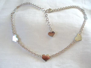 Krementz- Sterling Silver "Heart" Rolo Link Necklace - Picture 1 of 6