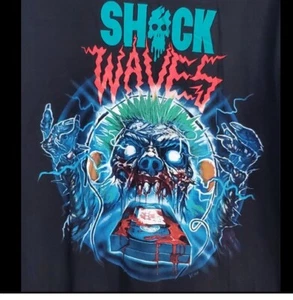 Camiseta negra cavidad colores ondas de choque para hombre talla S Devon Whitehead - Imagen 1 de 6