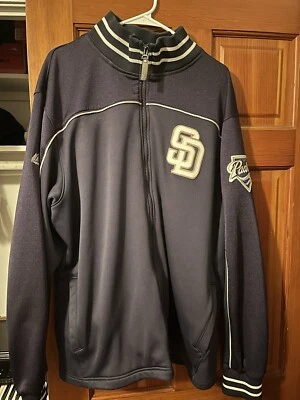 San Diego Padres Jacket Size XXL Majestic Authentic MLB collection Blue RARE!!!! - Image 1 of 4
