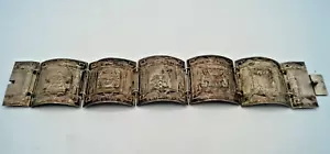 PULSERA DE COLECCIÓN PERÚ PLATA ESTERLINA 925 6 AZULEJOS MARCADA INCA - Imagen 1 de 8