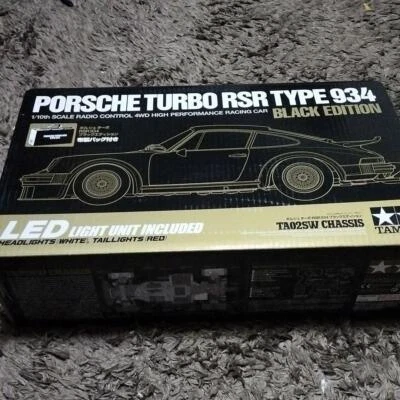TAMIYA 1/10 RC Porsche Turbo RSR Type 934 Black Edition 4WD Racing Car Model Kit - Immagine 1 di 4