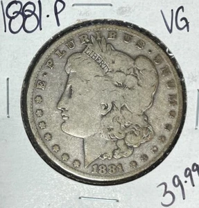 Dólar de plata Morgan 1881-P ~ en muy buen estado ~ BONITA MONEDA~ REF# P/F - Imagen 1 de 2