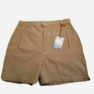 Gloria Vanderbilt Women's Walking Shorts Size 14 Tan "Fern" Ticking Stripe NEW - Image 1 of 4