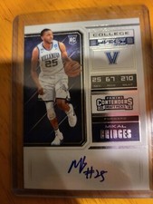 2018 Contenders Draft Picks College Ticket Mikal Bridges Rookie Auto RC On Card