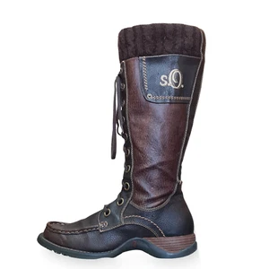 S.OLIVER Mujer | Botas Cuero Marrón | Estilo Vintage | Raras y Nobles - Imagen 1 de 6