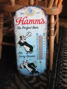 Insegna Termometro Metallo Orso Birra Hamms Hamm's Garage Bar Decorazione Grotta - Foto 1 di 6
