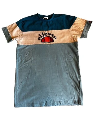 Ellesse Gubbio Blue Embroidered Colorblock Men's T-Shirt Size XS - Image 1 of 4