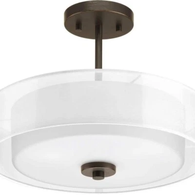 Invite 3-Light Antique Bronze Semi-Flush Mount Light by Progress Light - Image 1 of 3