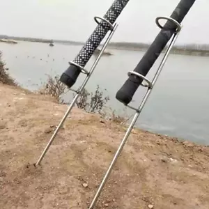 Angelrutenhalter Boden Rutenständer Set Angler Rutenablage aus Metall Erdspieß - Picture 1 of 19