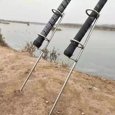 MARKENLOS Angelrutenhalter Boden Rutenständer Set Angler Rutenablage aus Metall Erdspieß