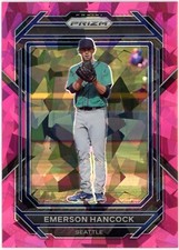 2023 Panini Prizm Emerson Hancock #24 Seattle Mariners Baseball Pink Ice Prizm