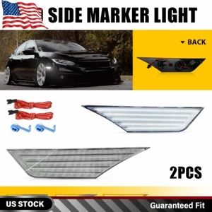 1/2SET Switchback LED Front Marker Light Amber/White For 2016-2021 Honda Civic - Picture 1 of 21