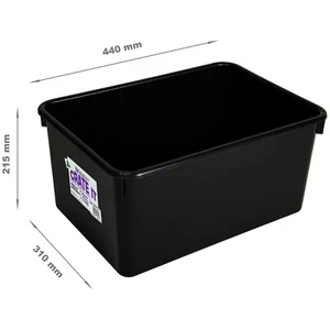 10x Large Heavy Duty 20L Black Plastic Basin Tub Containers Storage Crate Box - Picture 1 of 1