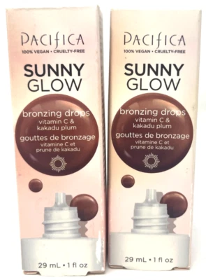 (2) Gotas bronceadoras Pacifica Sunny Glow nuevas en embalaje 1 fl oz cada una Foto 1 de 3