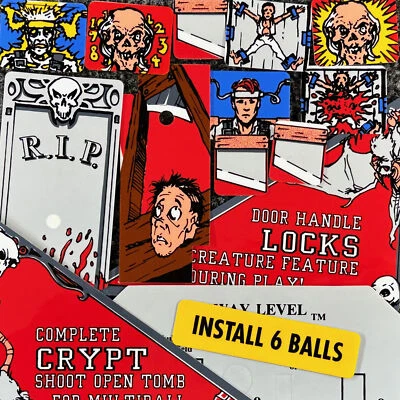 Data East Tales from The Crypt Pinball Playfield Decal Target Set NOS ORIGINAL - Image 1 of 4