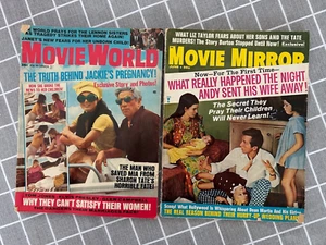 Charles Manson 2 Movie World Movie Mirror Magazines 1970 1969 murders - Picture 1 of 2