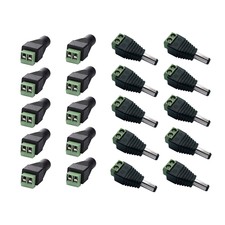5 / 10 / 20pcs DC 12V Power Supply Plug Adapters Connector For LED Strip Lights