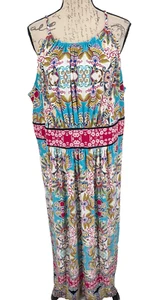 Avenue Dress 22 Maxi Bold Colors Halter Casual Back Key Hole Bar B Ques Picnics - Picture 1 of 10