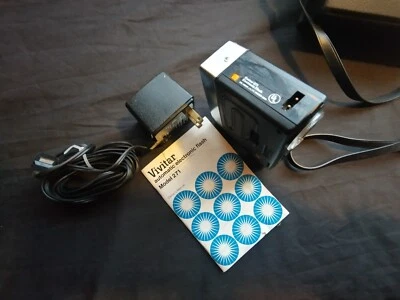 Vivitar Auto 271 Electronic Flash Used Tested Automatic W/ Case, Power Adapter - Image 1 of 4