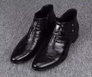 Mens British Pointy Toe Dress Business Side Zip Chelsea Shoes Ankle Boots New - Bild 1 von 10