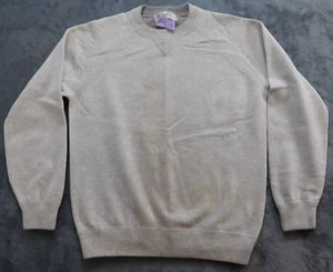 Brunello Cucinelli Cashmere Pullover Sweater Mens 48 S Ivory *Flaw $1260 Retail - Picture 1 of 12