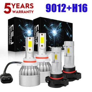 For Jeep Cherokee 2014-2015 COB LED Headlight & Fog Light Bulbs 6500K White Kit - Picture 1 of 18