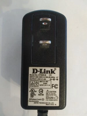 D-LINK 5V 1.2A  CF0605-B Power Adapter, INPUT 100-120VAC - Image 1 of 3