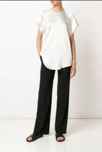 NWT Helmut Lang Gabardine Black Wool Flared Dress Pants Womens 6 $415 - Picture 1 of 6