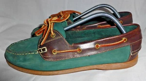 GRINLAY'S HERREN GRÜN/BRAUN LEDER 2 BOOT AUGEN SCHNÜRSCHUH GRÖßE UK 11 EU 45 SEHR GUTER ZUSTAND - Bild 1 von 18