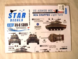 1/35 Star Decals US Army Armor Mix II M24 Chaffee Light Tank #35-C 1309 - Picture 1 of 2