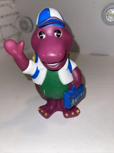 BARNEY & FRIENDS Primer día de escuela alcancía década de 1990 dinosaurio púrpura PBS - Imagen 1 de 6