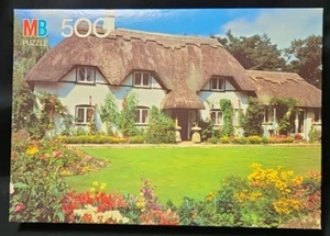 1989 Milton Bradley Croxley 500 Piece Jigsaw Puzzle Thatched Eaves Cottage - Picture 1 of 7