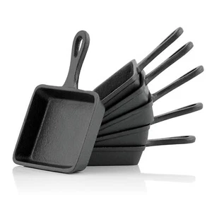 BBQ-Toro Gusseisen Raclette Pfännchen (6 Stück) | 12,5 x 18 cm | Grillzubehör - Bild 1 von 6