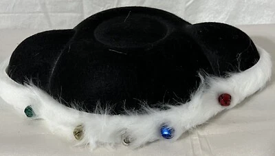 Mini Colored Bells-Matador Bull Fighter Costume hat- White Faux Fur Trim-new - Image 1 of 4